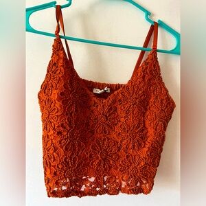 Crochet Floral Detail Crop Top